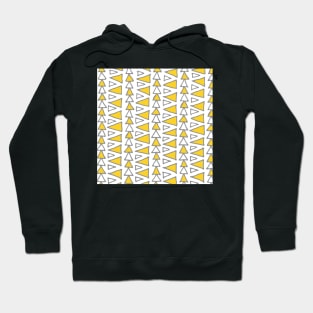Mustard Yellow Grey and White Triangles Pattern Hoodie
